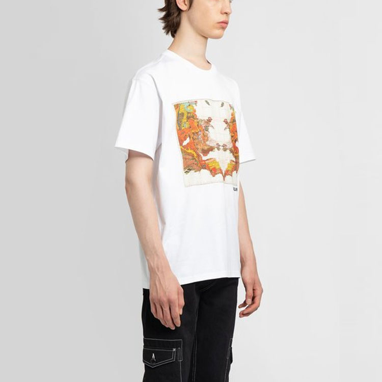 Burberry FW22 Colorblock Map Print Relaxed Fit Tee White  Short Sleeve. 80563071 圖 5