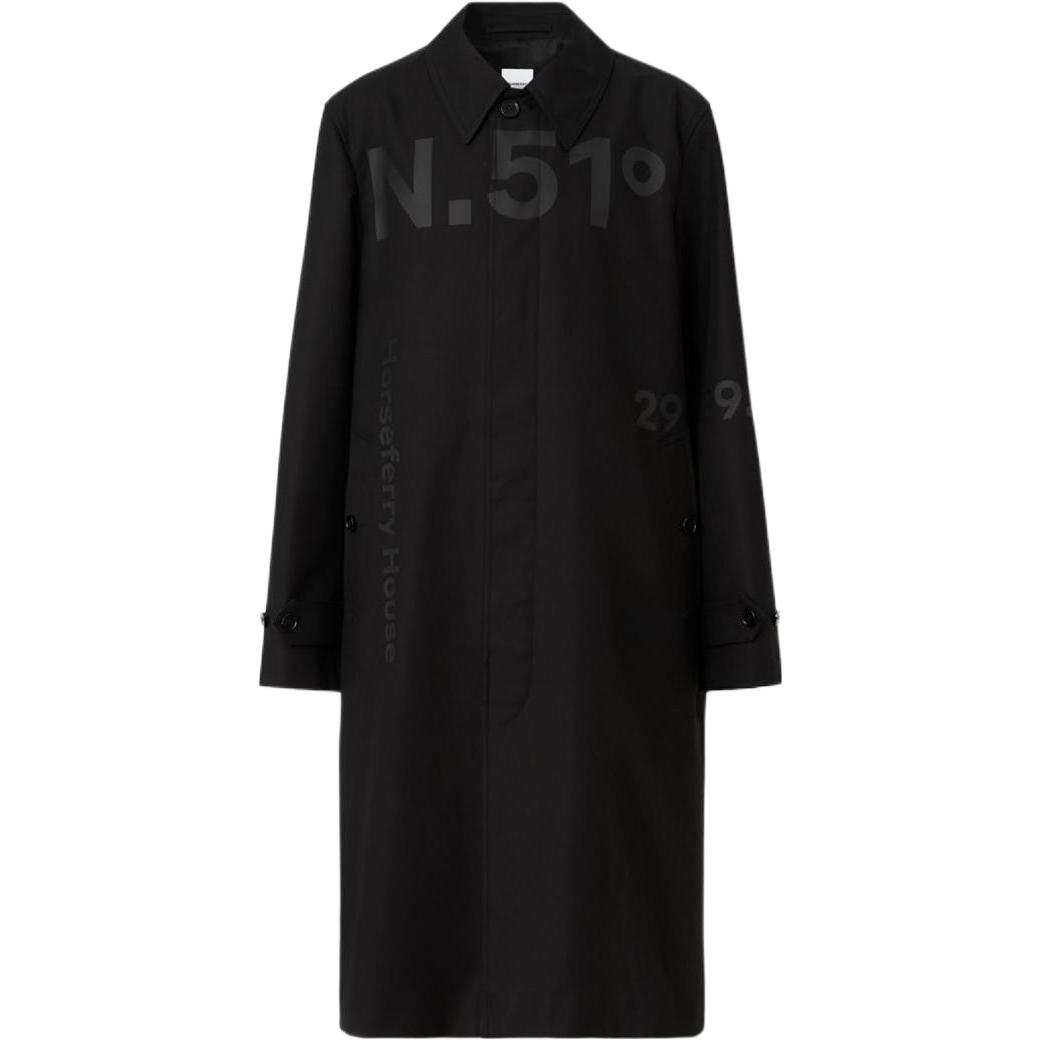 Burberry FW22 Coordinates Digital Print Single-Breasted Coat Black Menswear. 80608861