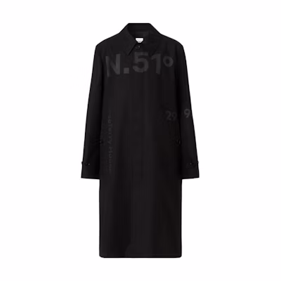 Burberry FW22 Coordinates Digital Print Single-Breasted Coat Black Menswear. 80608861