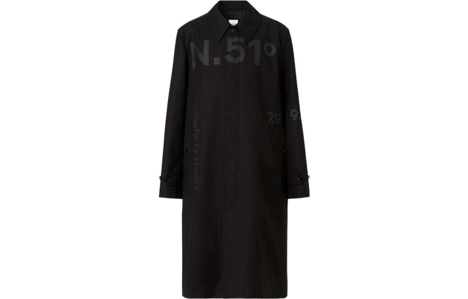 Burberry FW22 Coordinates Digital Print Single-Breasted Coat Black Menswear. 80608861 圖 2