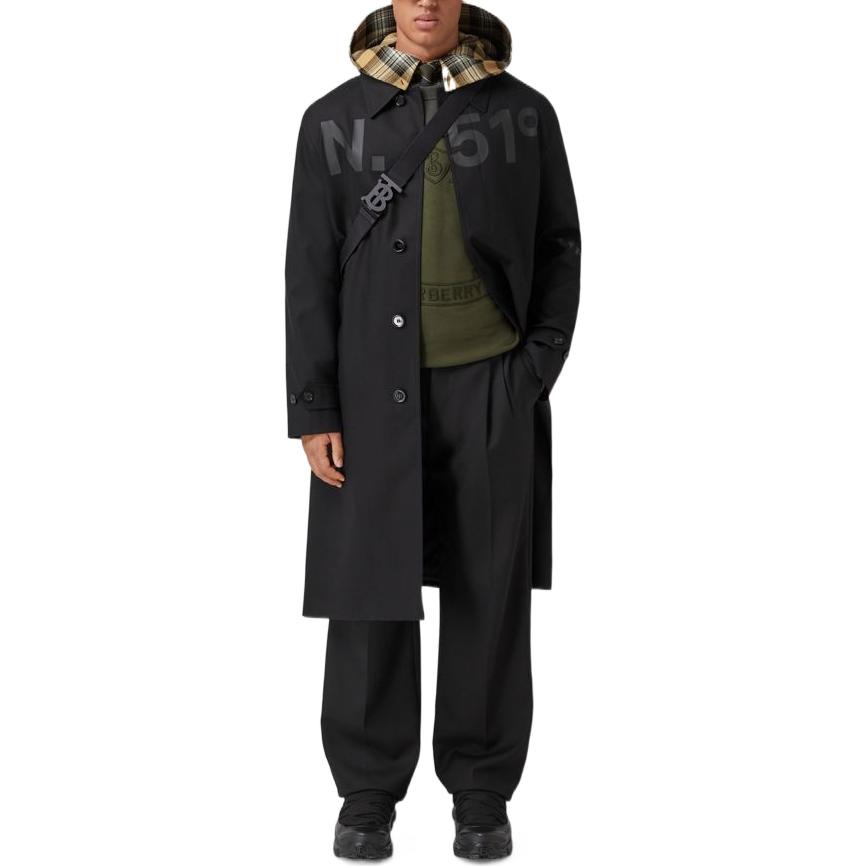 Burberry FW22 Coordinates Digital Print Single-Breasted Coat Black Menswear. 80608861 圖 4