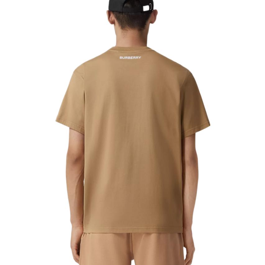 Burberry FW22 Deer Printed Casual Short Sleeve T-Shirt Khaki . 80575331 圖 6