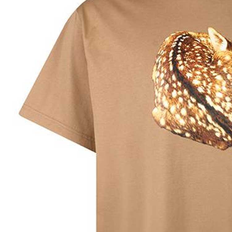 Burberry FW22 Deer Printed Casual Short Sleeve T-Shirt Khaki . 80575331 圖 8