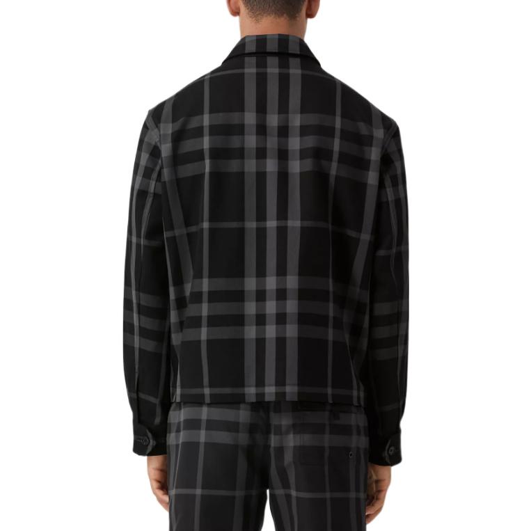 Purchase 博柏利 FW22 双面拉链格纹翻领夹克 灰色 男装 80586031