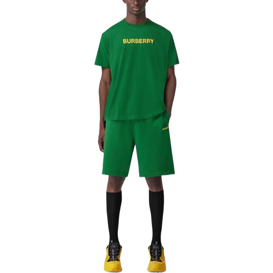 Burberry FW22 Green  Casual Loose-Fit Shorts with Logo Print. 80575281 圖 3