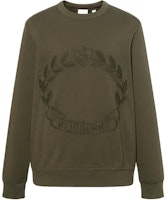 Burberry FW22 Green Embroidered Oak Leaf Pullover Sweatshirt for Men. 80612861 Burberry FW22 Green Embroidered Oak Leaf Pullover Sweatshirt for Men. 80612861
