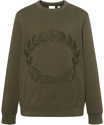 Burberry FW22 Green Embroidered Oak Leaf Pullover Sweatshirt for Men. 80612861 Buy Burberry FW22 Green Embroidered Oak Leaf Pullover Sweatshirt for Men. 80612861