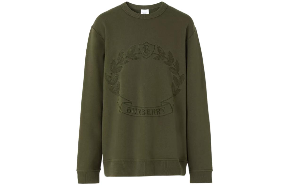 Order Burberry FW22 Green Embroidered Oak Leaf Pullover Sweatshirt for Men. 80612861