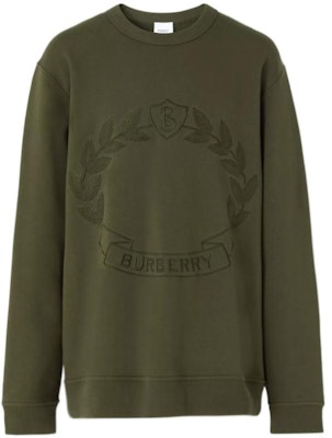 Burberry FW22 Green Embroidered Oak Leaf Pullover Sweatshirt for Men. 80612861 Order Burberry FW22 Green Embroidered Oak Leaf Pullover Sweatshirt for Men. 80612861