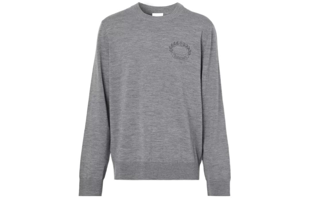 Order Burberry FW22 Grey Knit Sweater with Oak Leaf Embroidery for Men. 80636341