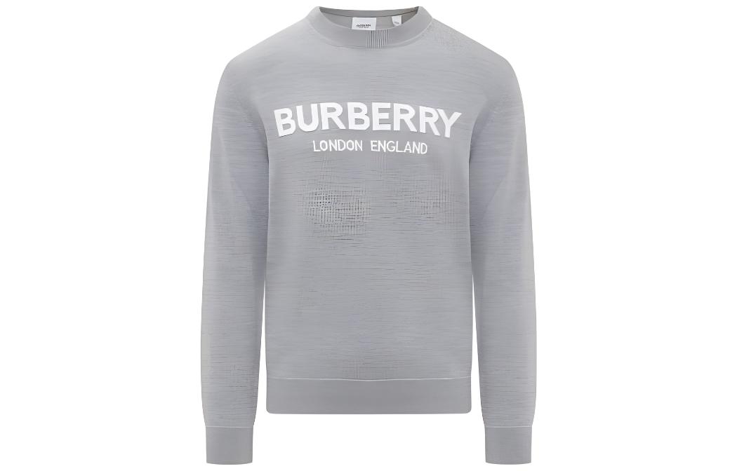 Burberry FW22 Grey Logo Intarsia Wool Crewneck Sweater  Sweater. 80548971