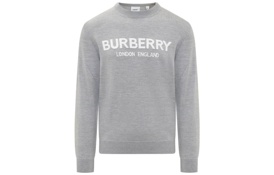Burberry FW22 Grey Logo Intarsia Wool Crewneck Sweater  Sweater. 80548971 圖 2