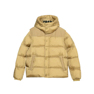 Burberry FW22 Hooded Down Jacket Loose Fit Single Breasted - Honey Color. 80451821