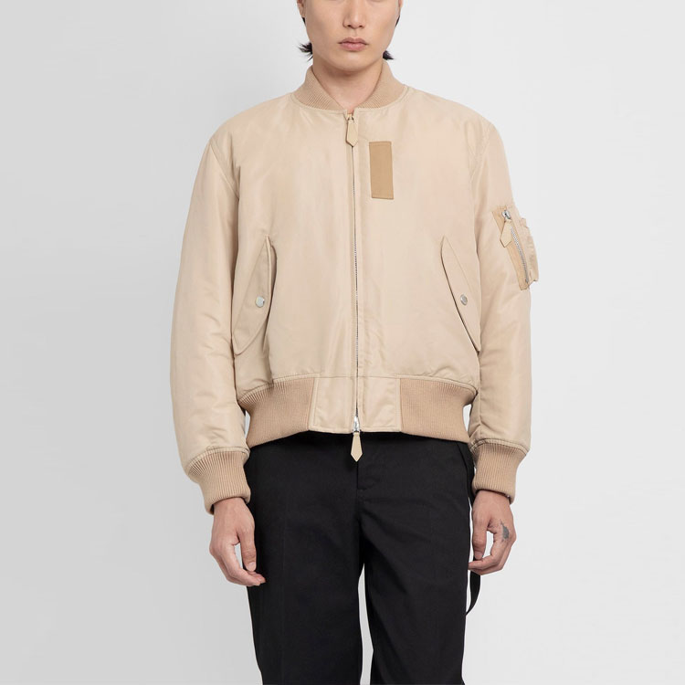 Burberry FW22 Khaki Double-Zip Loose Fit Cotton Bomber Jacket Men’s Casual Style 80544851 圖 6