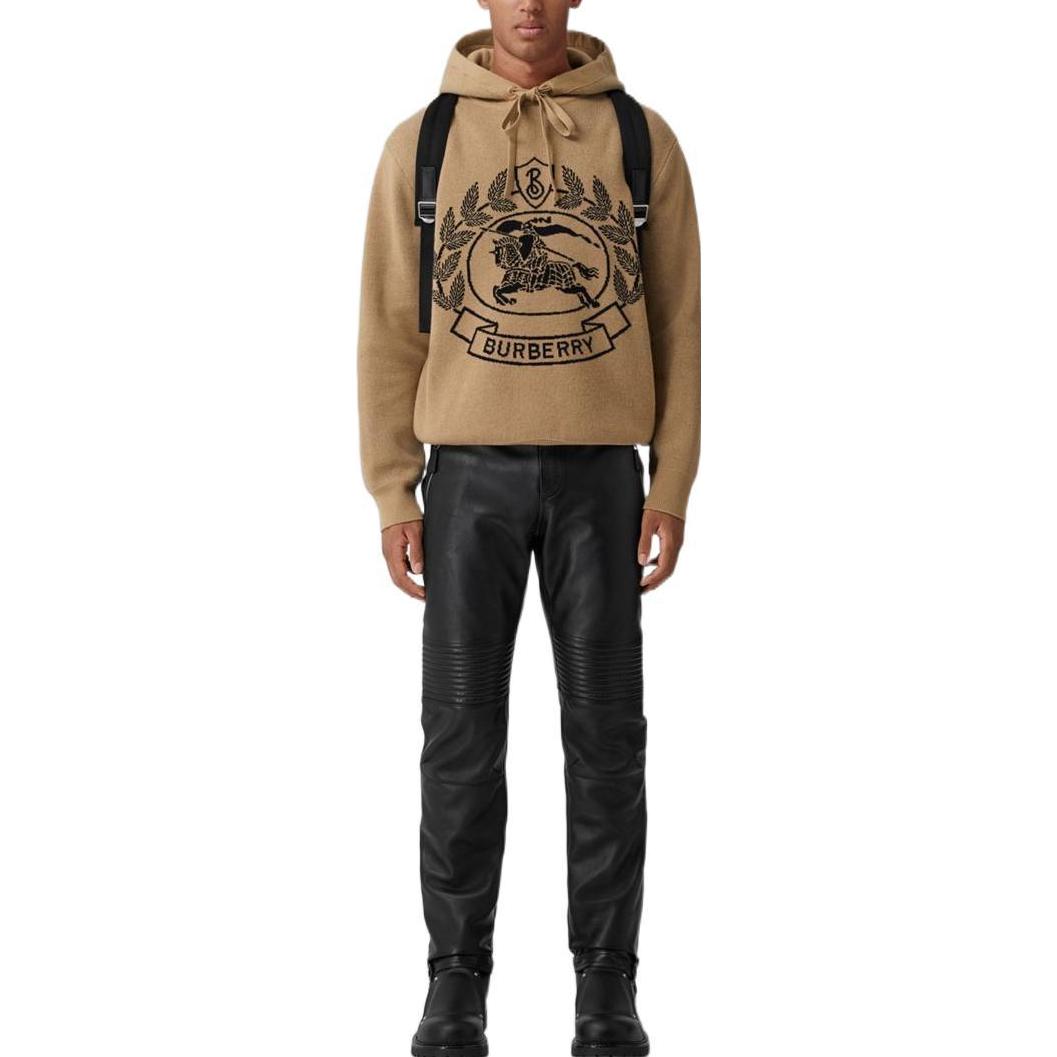 Burberry FW22 Logo Jacquard Loose Fit Hoodie  Sweater - Camel. 80641291 圖 3