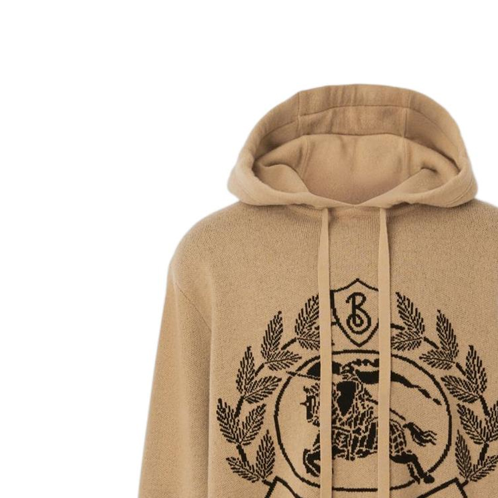 Burberry FW22 Logo Jacquard Loose Fit Hoodie  Sweater - Camel. 80641291 圖 6