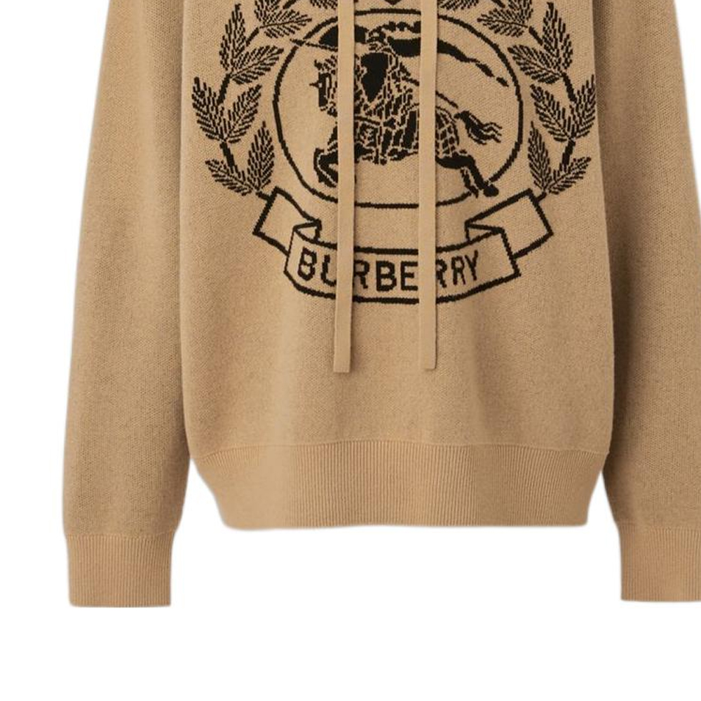 Burberry FW22 Logo Jacquard Loose Fit Hoodie  Sweater - Camel. 80641291 圖 7