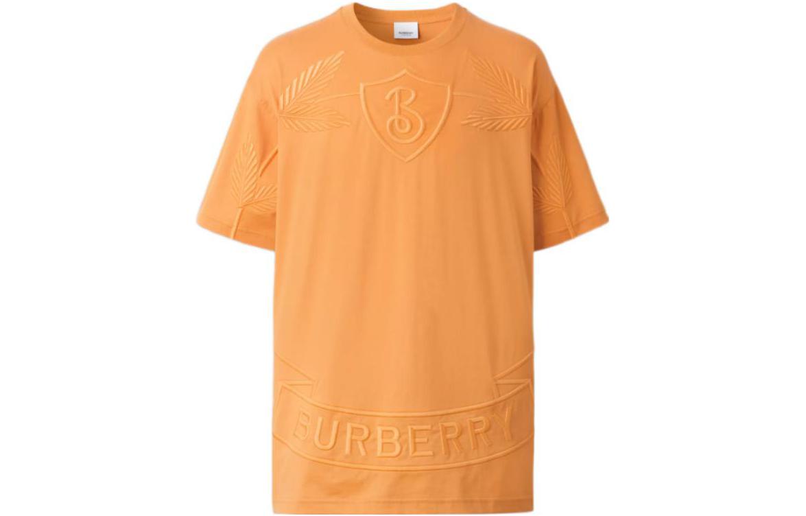 Order Burberry FW22 Logo Leaf Badge Loose Fit Orange T-Shirt for Men. 80632031
