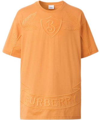 Burberry FW22 Logo Leaf Badge Loose Fit Orange T-Shirt for Men. 80632031 Order Burberry FW22 Logo Leaf Badge Loose Fit Orange T-Shirt for Men. 80632031