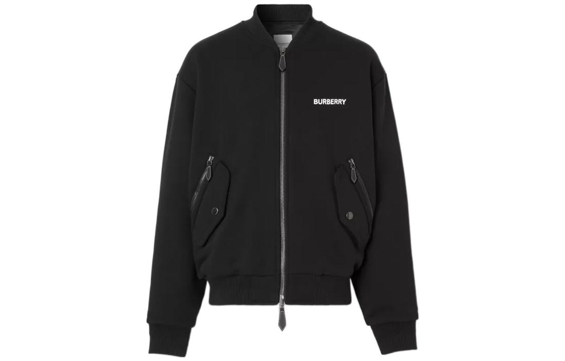 Burberry FW22 Logo Print Oversized Long Sleeve Jacket Black 80579611