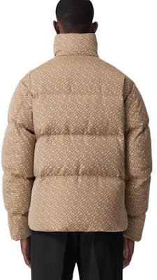 Burberry FW22 Logo Print Puffer Jacket Warm High Collar Beige Brown 80585421 Shop Burberry FW22 Logo Print Puffer Jacket Warm High Collar Beige Brown 80585421