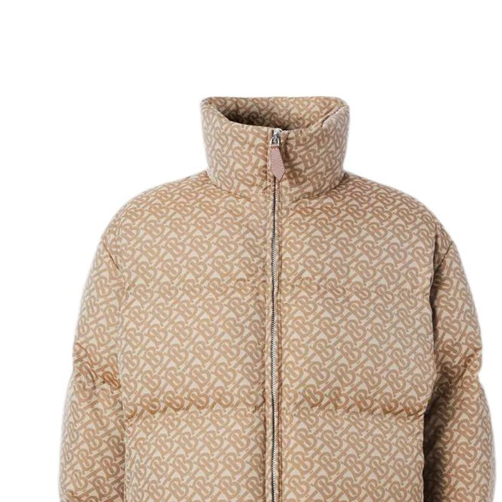 Purchase Burberry FW22 標誌印花高領羽絨外套 米棕色 保暖 80585421