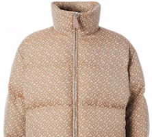 Purchase Burberry FW22 Jaket Puffer Logo Cetak Kolar Tinggi Beige Coklat. 80585421