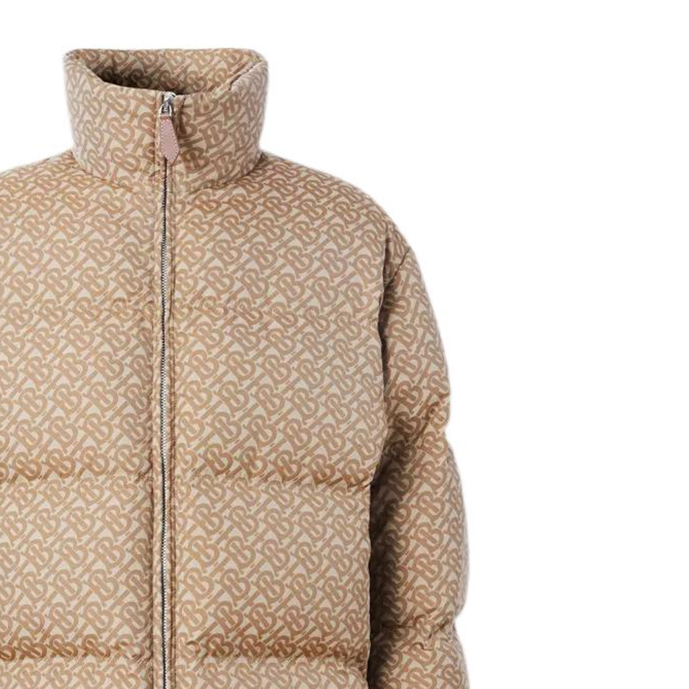 Sizing Burberry FW22 標誌印花高領羽絨外套 米棕色 保暖 80585421