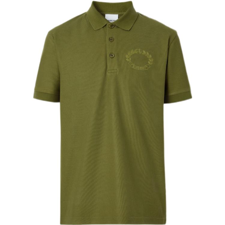 Order Burberry FW22 Logo Printed Straight-Cut Short Sleeve Polo Shirt Green 80651811