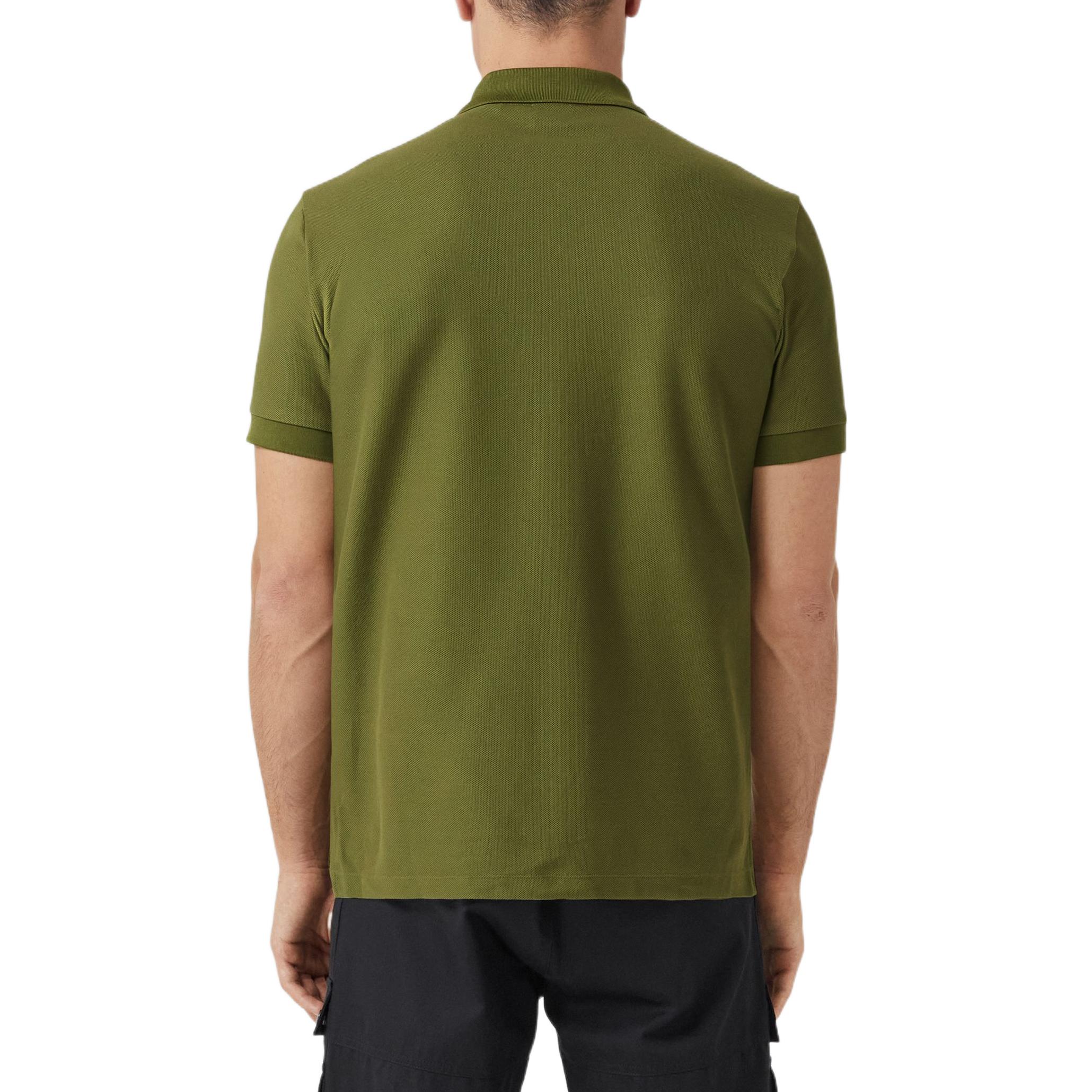 Shop Burberry FW22 Logo Printed Straight-Cut Short Sleeve Polo Shirt Green 80651811