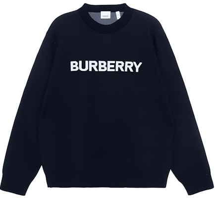 Burberry FW22 Logo Baju Knit Oversized Cotton-Wool Biru Gelap 80636551 Buy Burberry FW22 Logo Baju Knit Oversized Cotton-Wool Biru Gelap 80636551