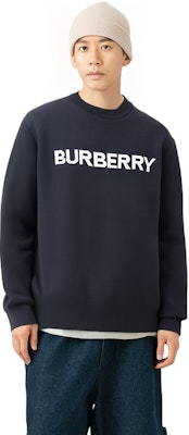 Burberry FW22 Logo Baju Knit Oversized Cotton-Wool Biru Gelap 80636551 Purchase Burberry FW22 Logo Baju Knit Oversized Cotton-Wool Biru Gelap 80636551