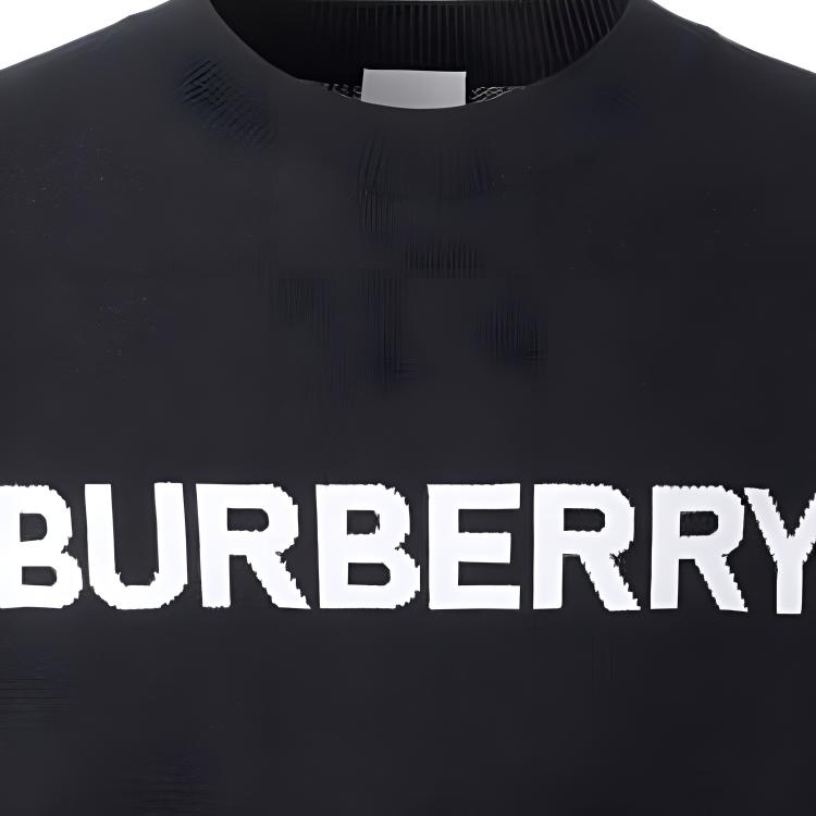Details for Burberry FW22 Logo Wool-Cotton Oversized Knit Sweater  Dark Blue 80636551