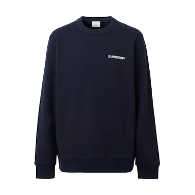 Burberry FW22 Midnight Blue Logo Print Hoodie Men’s Casual Wear. 80575461