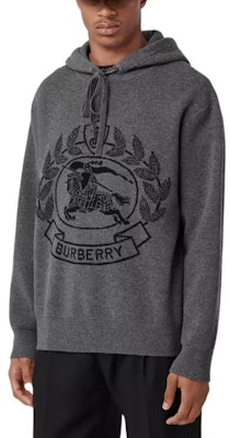 Burberry FW22 Monogram Logo Jacquard Hoodie Sweater Men’s Dark Grey. 80636621 Lookbook Burberry FW22 Monogram Logo Jacquard Hoodie Sweater Men’s Dark Grey. 80636621