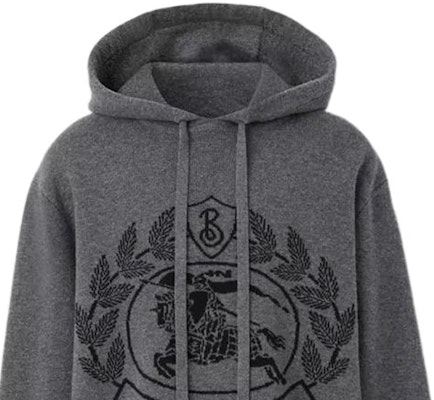 Burberry FW22 Monogram Logo Jacquard Hoodie Sweater Men’s Dark Grey. 80636621 Details for Burberry FW22 Monogram Logo Jacquard Hoodie Sweater Men’s Dark Grey. 80636621