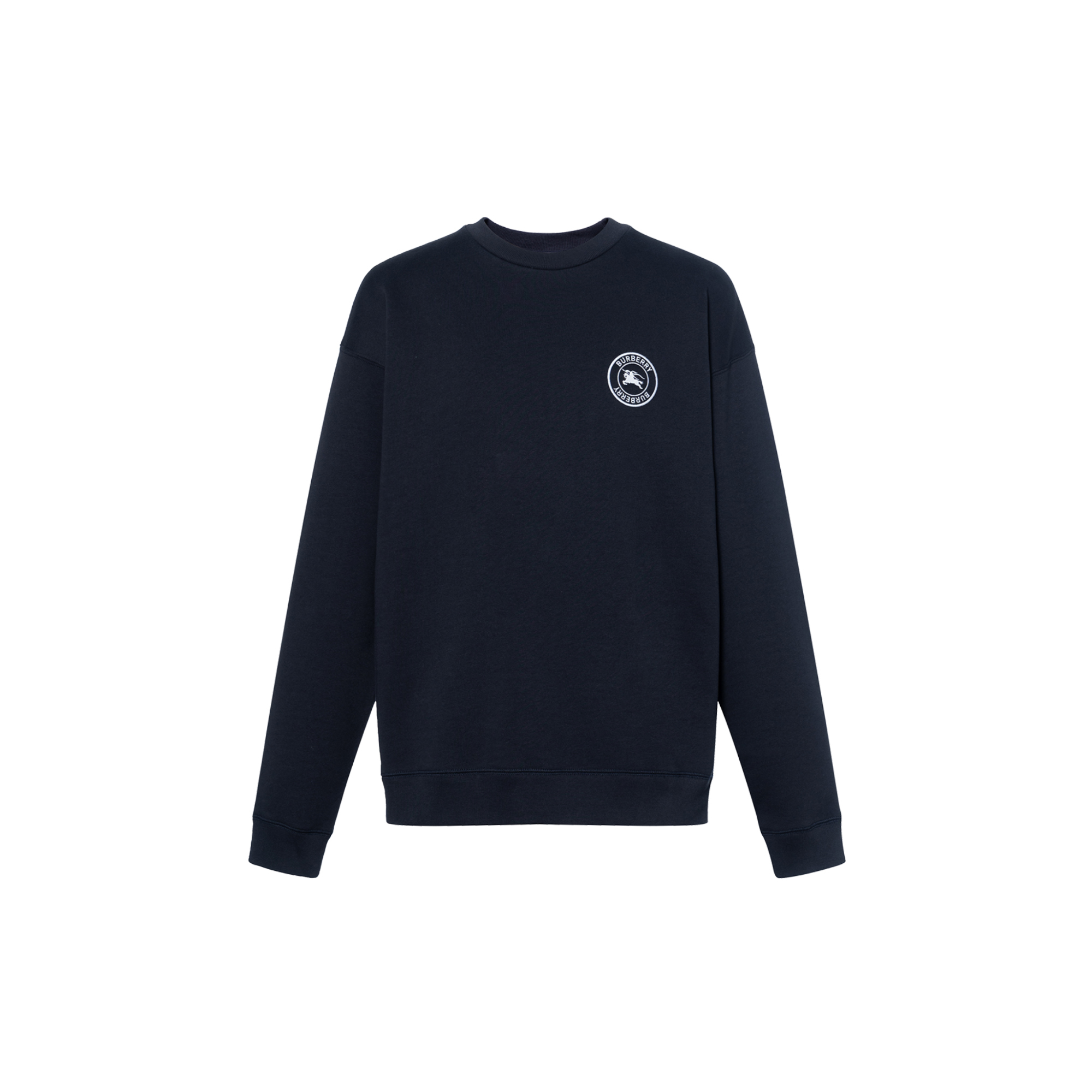 Buy Burberry FW22 Navy Blue Crewneck Sweatshirt with Equestrian Logo Unisex. 80362861