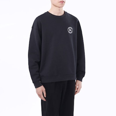 Burberry FW22 Navy Blue Crewneck Sweatshirt with Equestrian Logo Unisex. 80362861 Details for Burberry FW22 Navy Blue Crewneck Sweatshirt with Equestrian Logo Unisex. 80362861