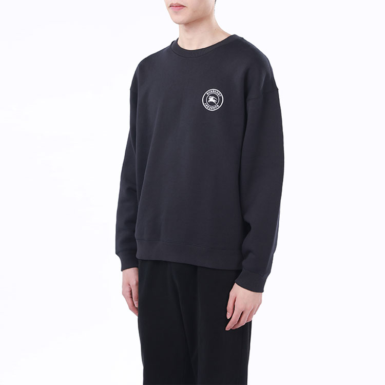 Sizing Burberry FW22 Navy Blue Crewneck Sweatshirt with Equestrian Logo Unisex. 80362861