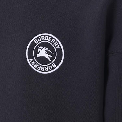 Burberry FW22 Navy Blue Crewneck Sweatshirt with Equestrian Logo Unisex. 80362861 Cheap Burberry FW22 Navy Blue Crewneck Sweatshirt with Equestrian Logo Unisex. 80362861