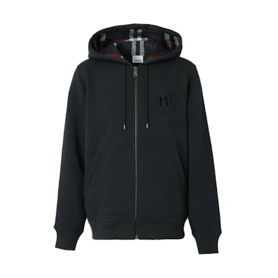 Burberry FW22 Navy Blue Letter Logo Print Hooded Jacket Mens Casual Wear. 80618561