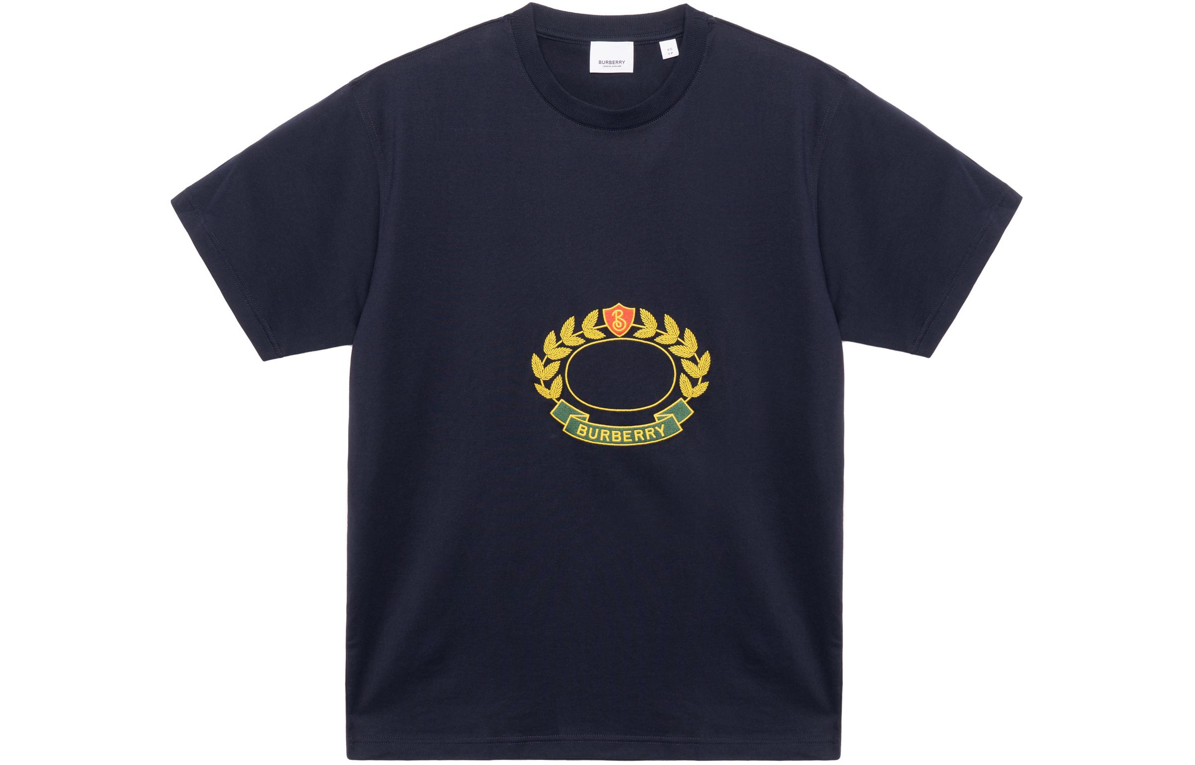 Burberry FW22 Oak Leaf Crest Crewneck T-Shirt Deep Charcoal Blue  Tee. 80612921