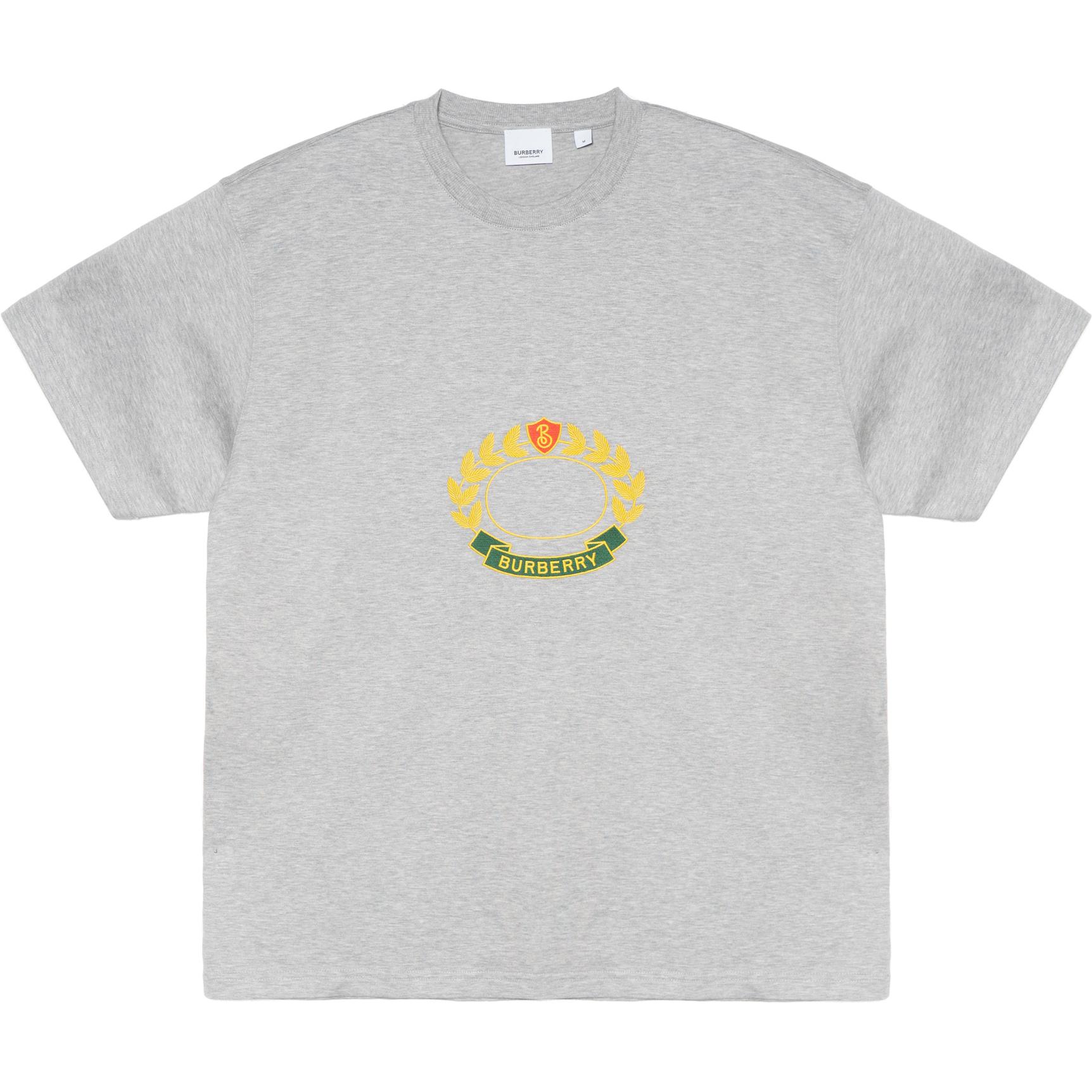 Burberry FW22 Oak Leaf Logo Embroidered Crewneck T-Shirt Men’s Grey. 80612911