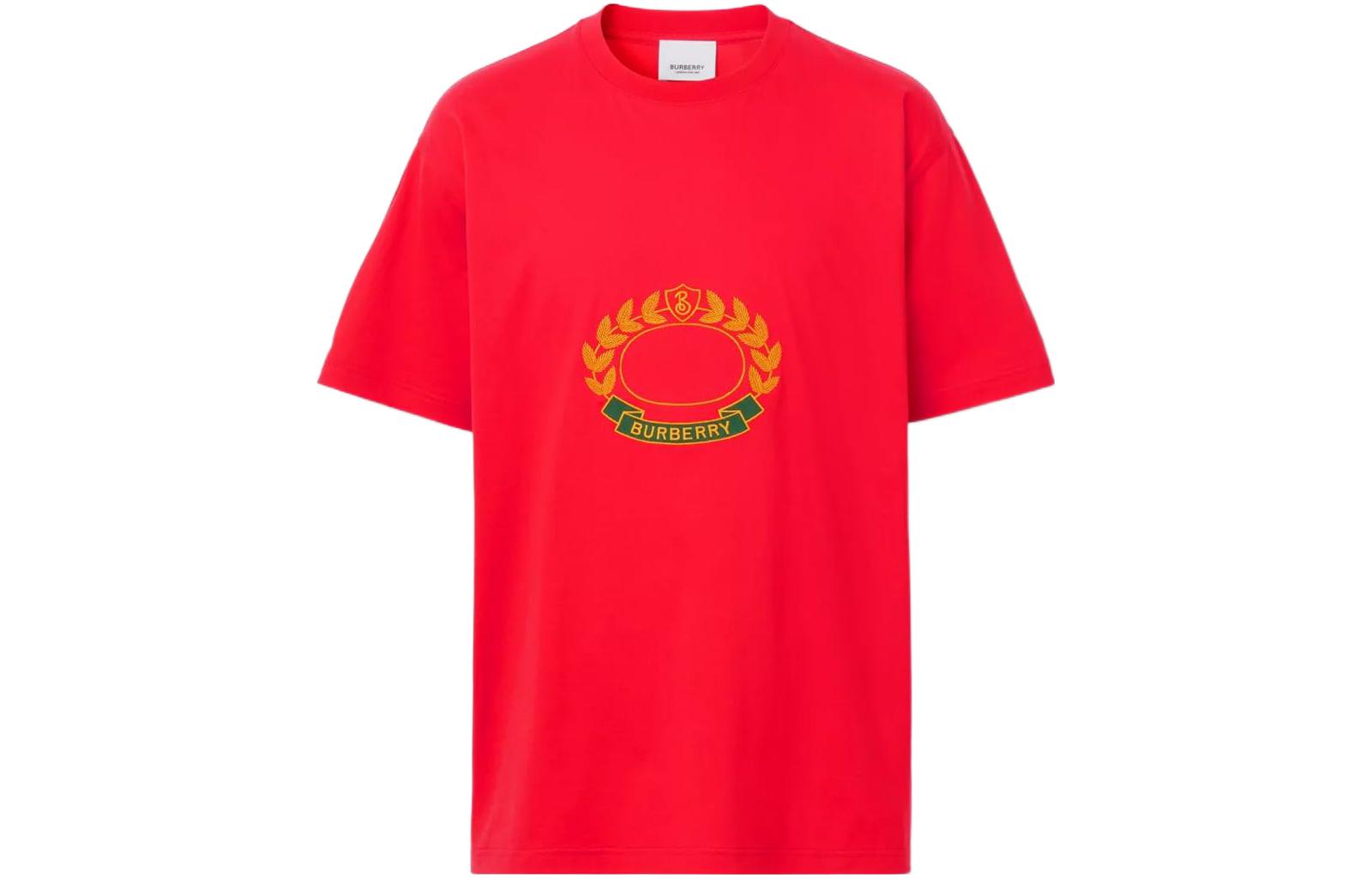 Burberry FW22 Oak Leaf Logo Print Crewneck T-Shirt Men’s Bright Red. 80612901