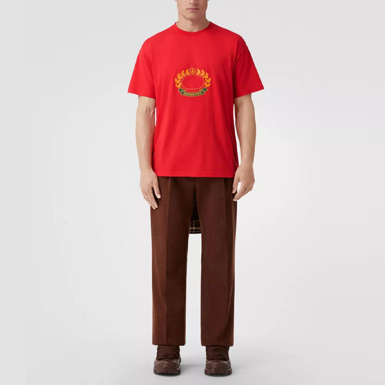 Burberry FW22 Oak Leaf Logo Print Crewneck T-Shirt Men’s Bright Red. 80612901 圖 4
