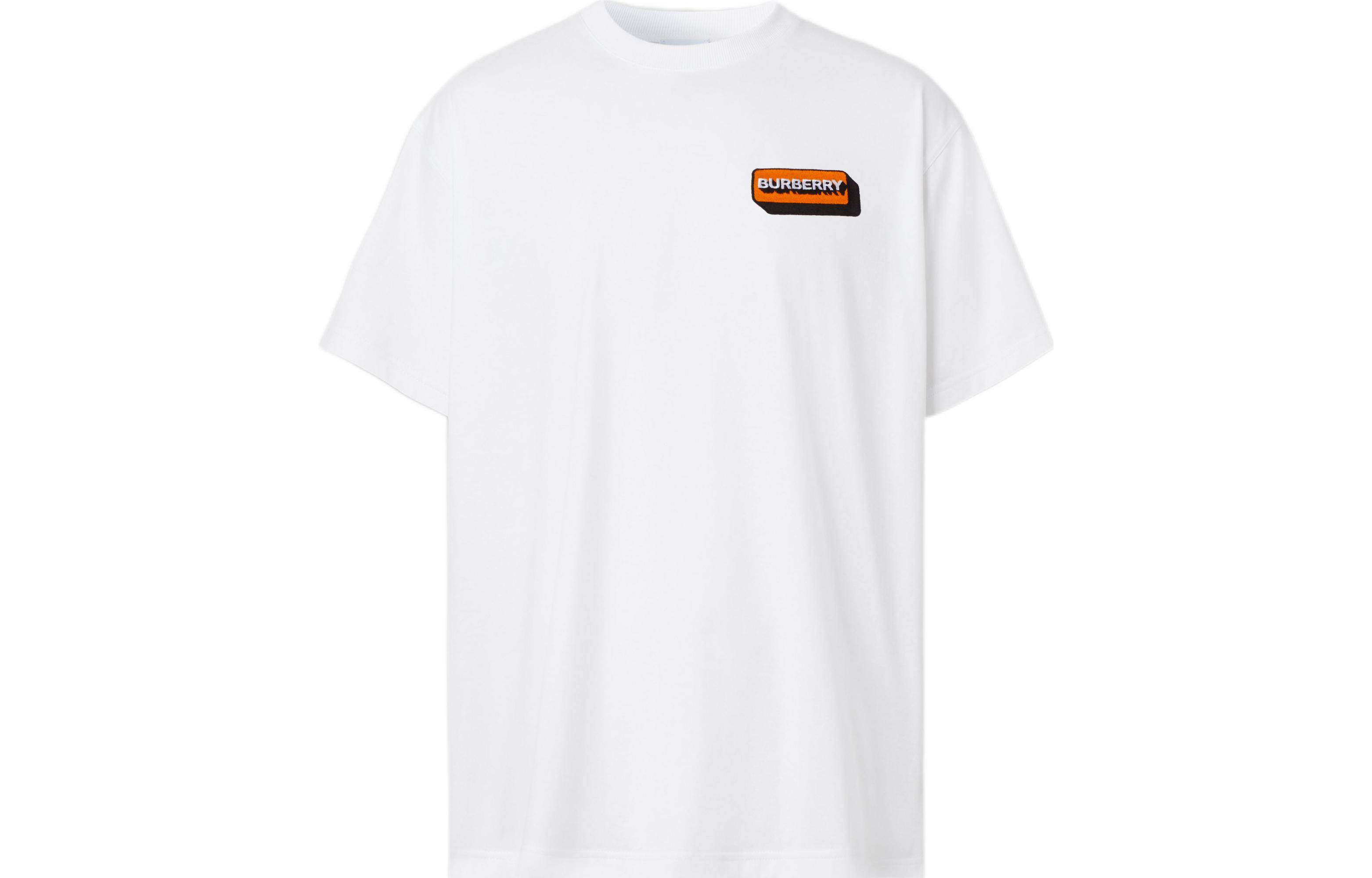 Burberry FW22 Oversized Cotton Logo Applique T-Shirt  White. 80580931 圖 2