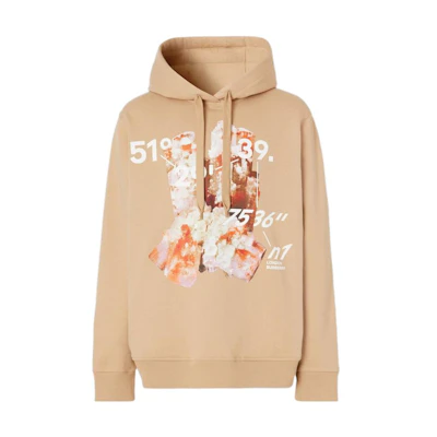 Burberry FW22 Pattern Printed Pullover Hoodie Brown . 80614181