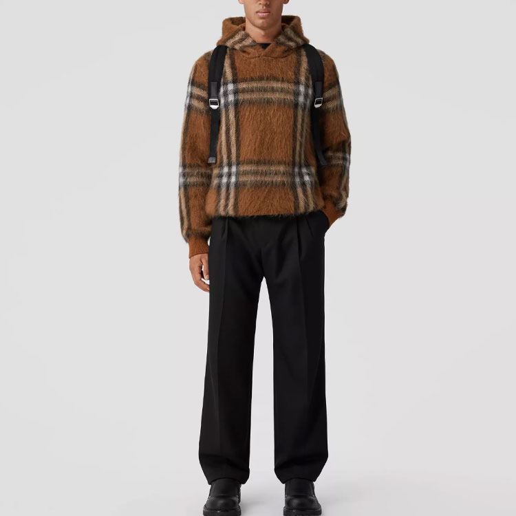 Burberry FW22 Plaid Hoodie Brown  Pull-Over Long Sleeve Sweatshirt. 80636431 圖 3