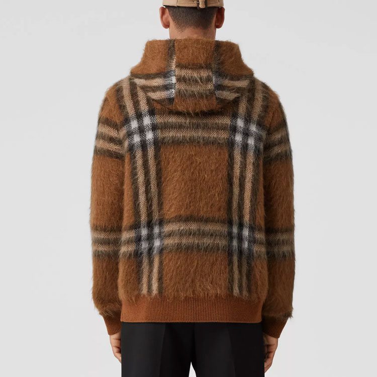 Burberry FW22 Plaid Hoodie Brown  Pull-Over Long Sleeve Sweatshirt. 80636431 圖 4