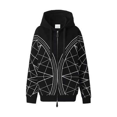 Burberry FW22 Qixi Capsule Love Star Print Zip Hoodie Black () 80586291